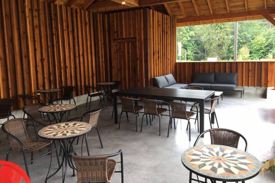 Seating area inside Gazebo