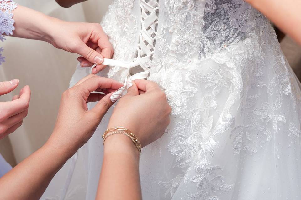 Bride getting ready