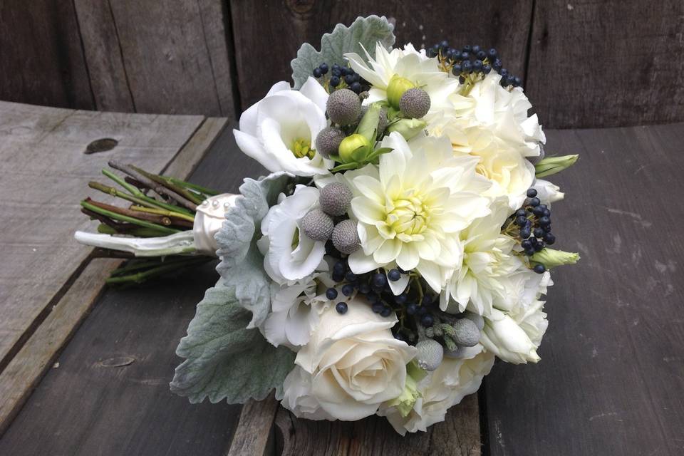 Sweetpea's bridal bouquet