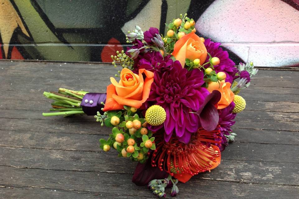 Sweetpea's bridal bouquet