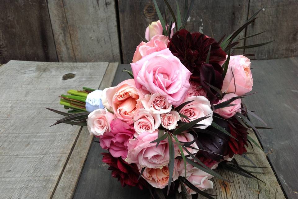 Sweetpea's bridal bouquet