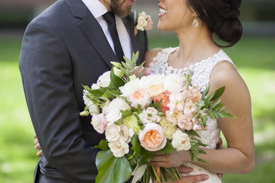 Sweetpea's bridal bouquet