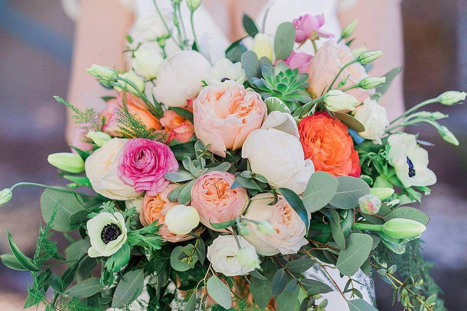 Sweetpea's bridal bouquet