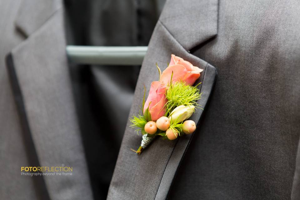 Coral Boutonniere