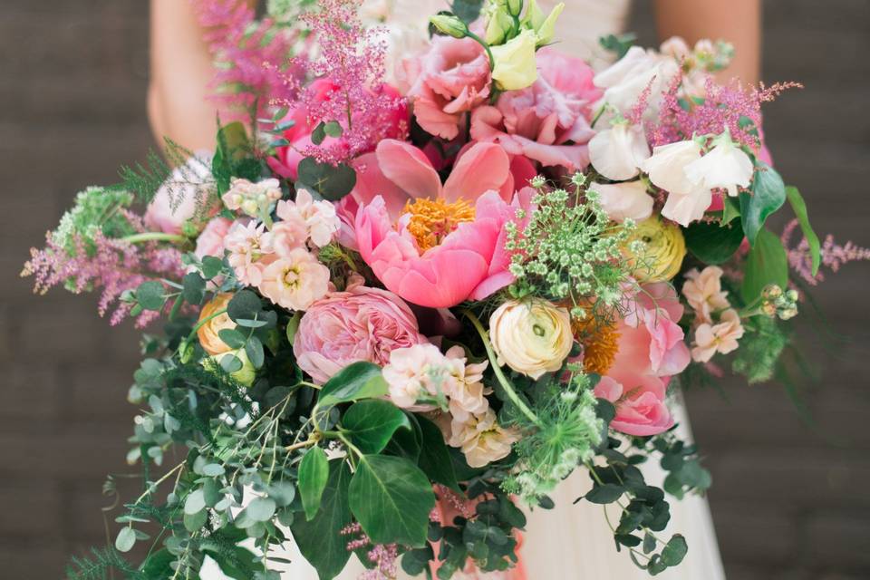 Pink and Coral Bouquet by Dandie Andie Floral Designs | Image by Whitney Heard Photography.jpg