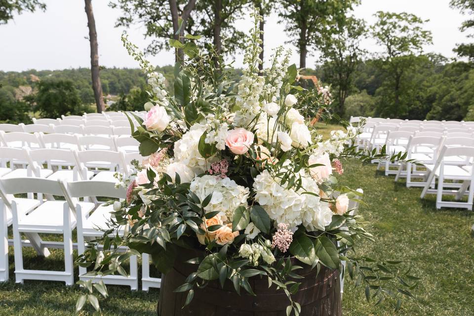 Ceremony Arrangement on Barrel