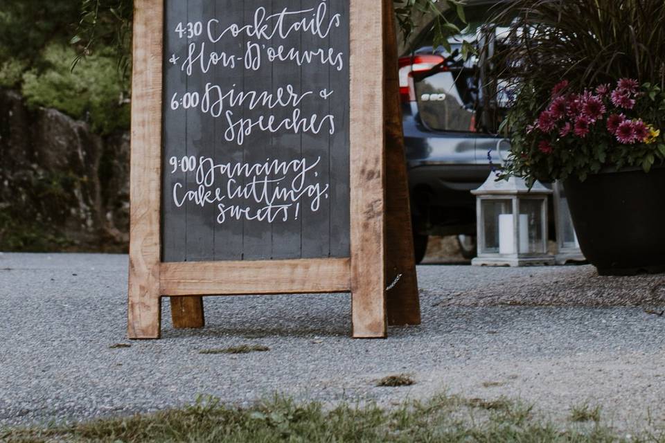 Reception Sign