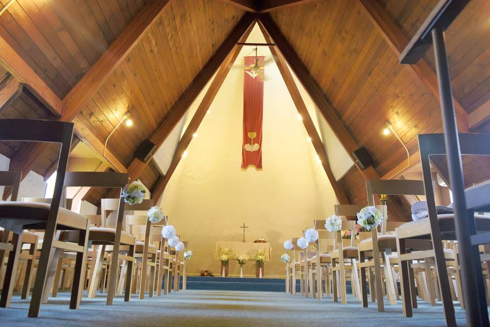 Aisle view during procession