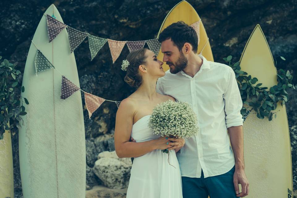 Surfer's wedding