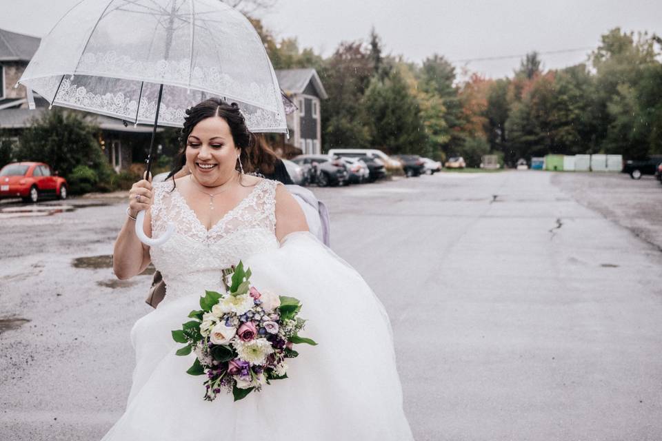 A rainy wedding day