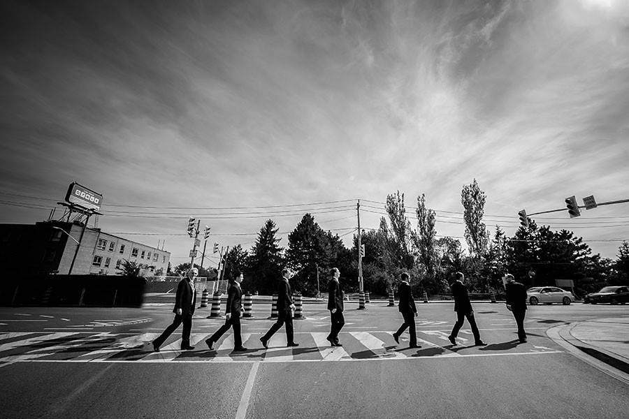 The walk to the ceremony