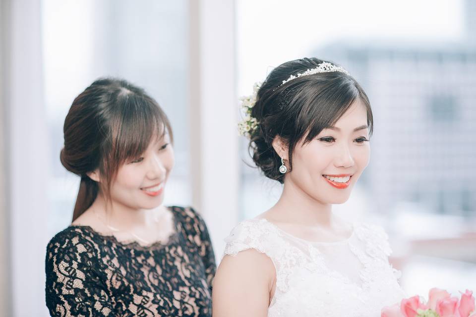 Bride and sister