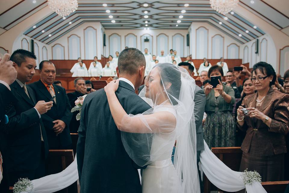 Bride and father