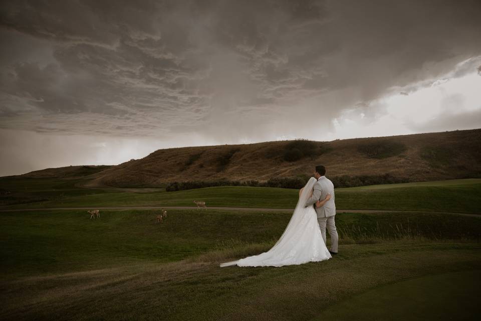 C&J + Golf course wedding