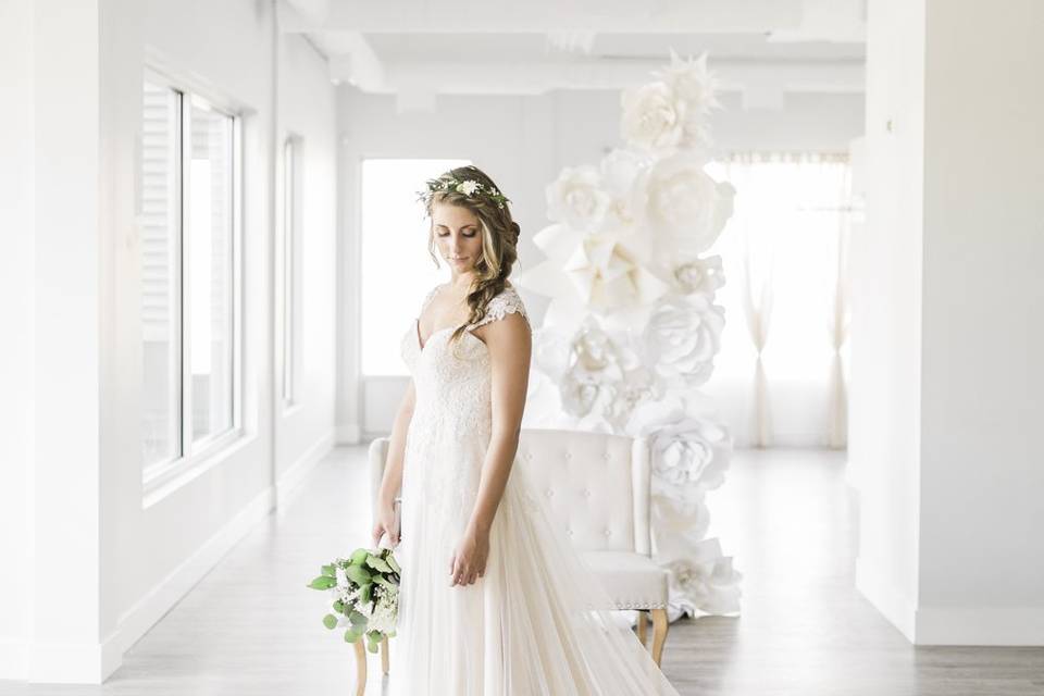 All White Bridal Shot