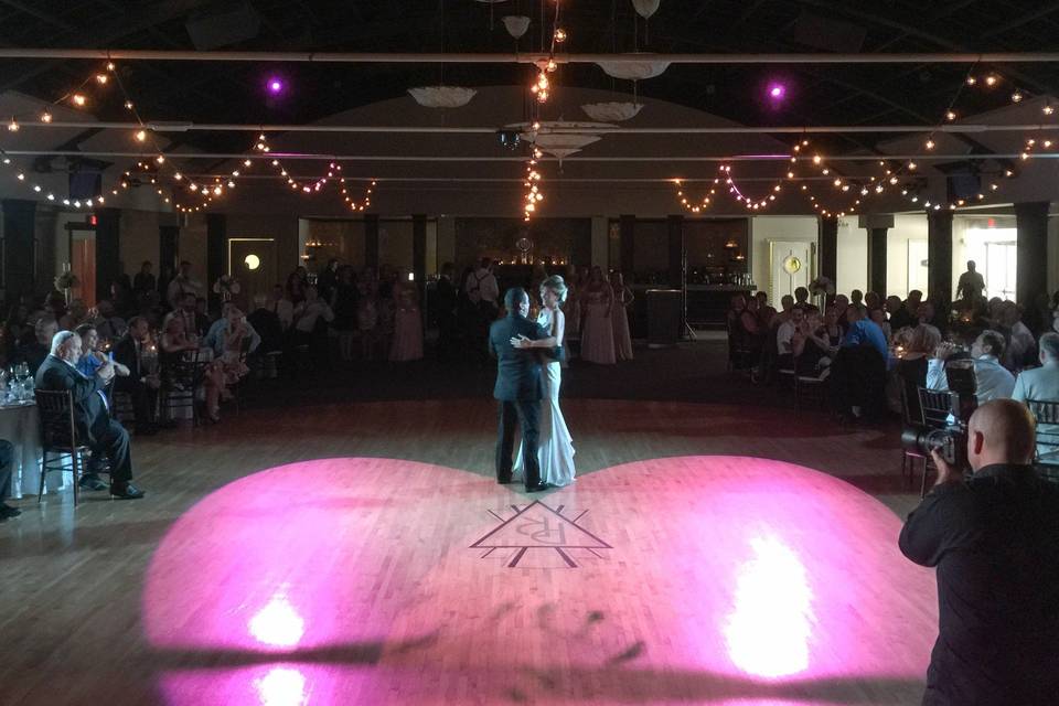 Spotlight on first dance.