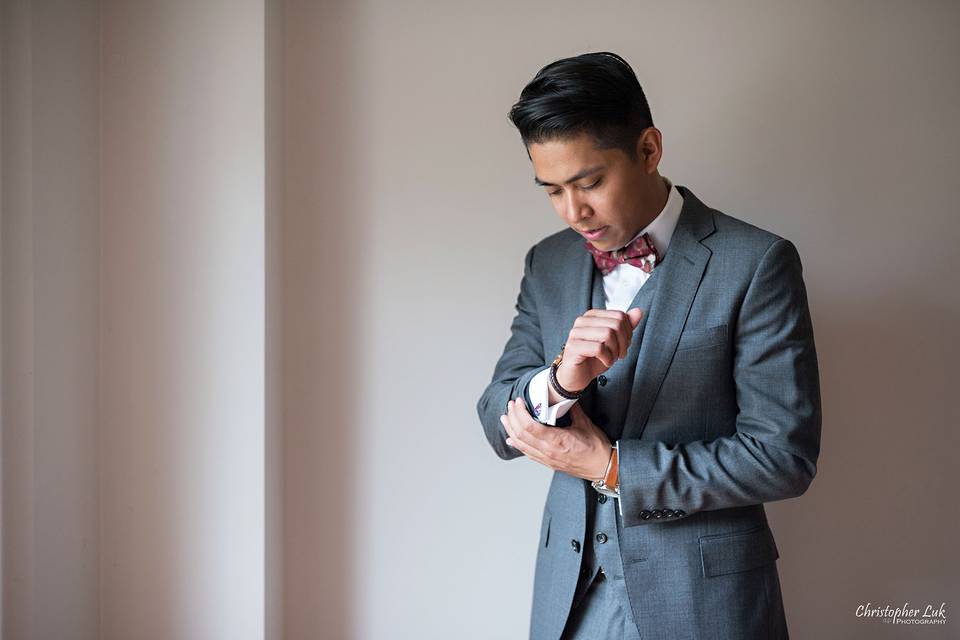 Groom Getting Ready