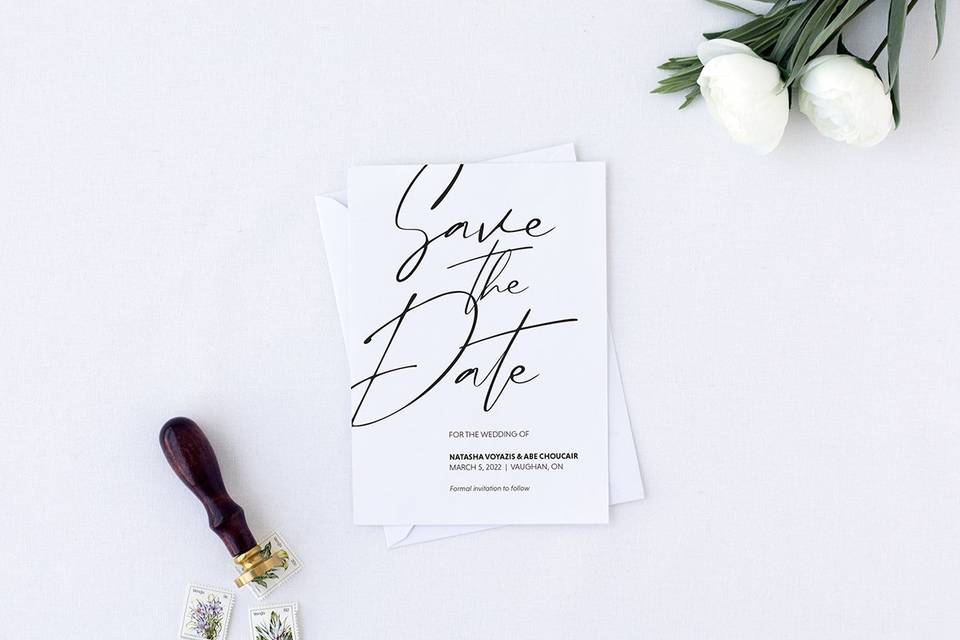 Modern Script Save The Date