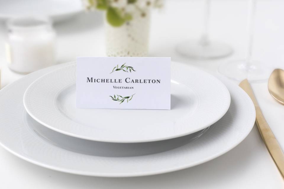 Greenery Place Card