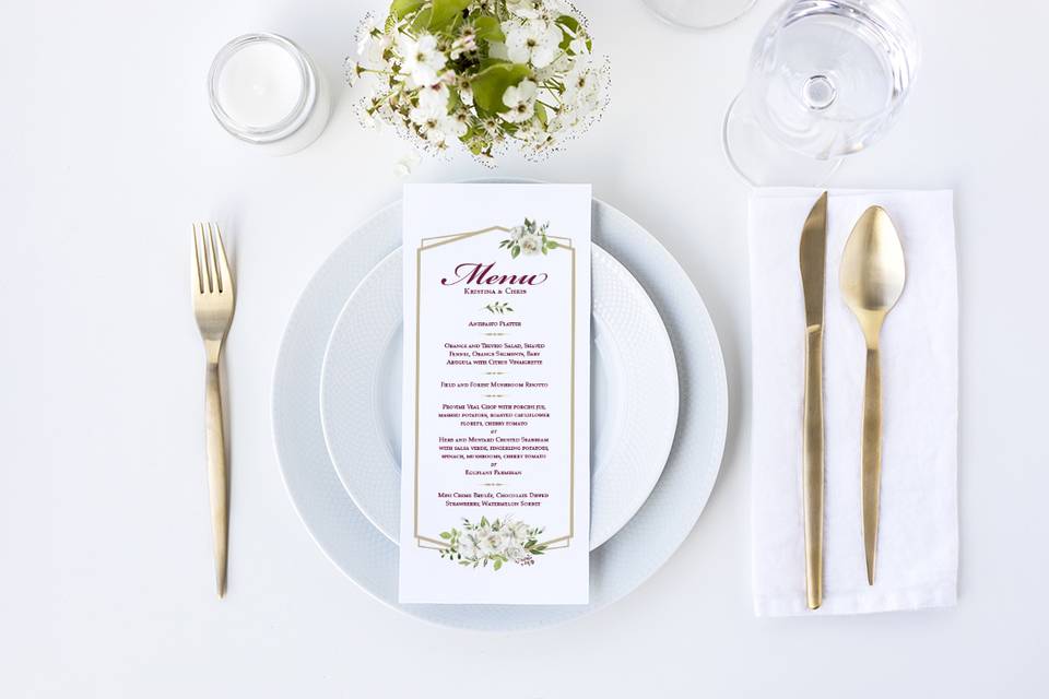 Geometric Border Menu Card