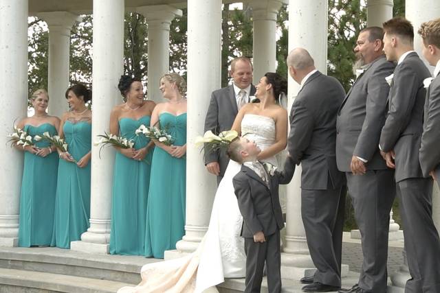 Wedding party group photo