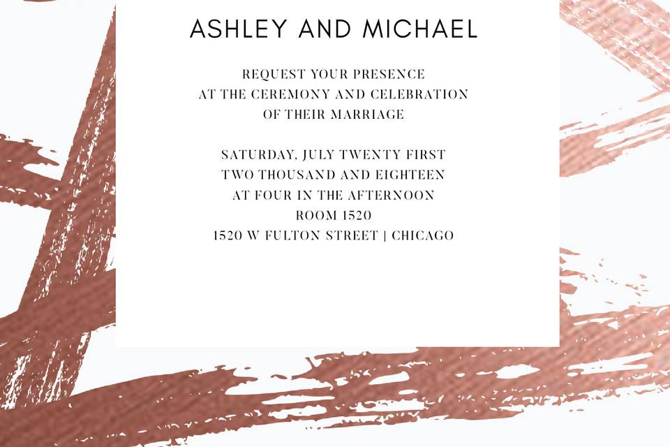 Brushstroke Wedding Invitation