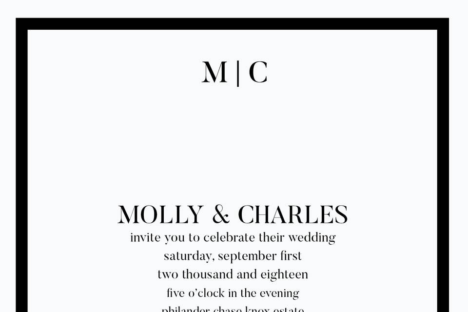 Initial Wedding Invitation