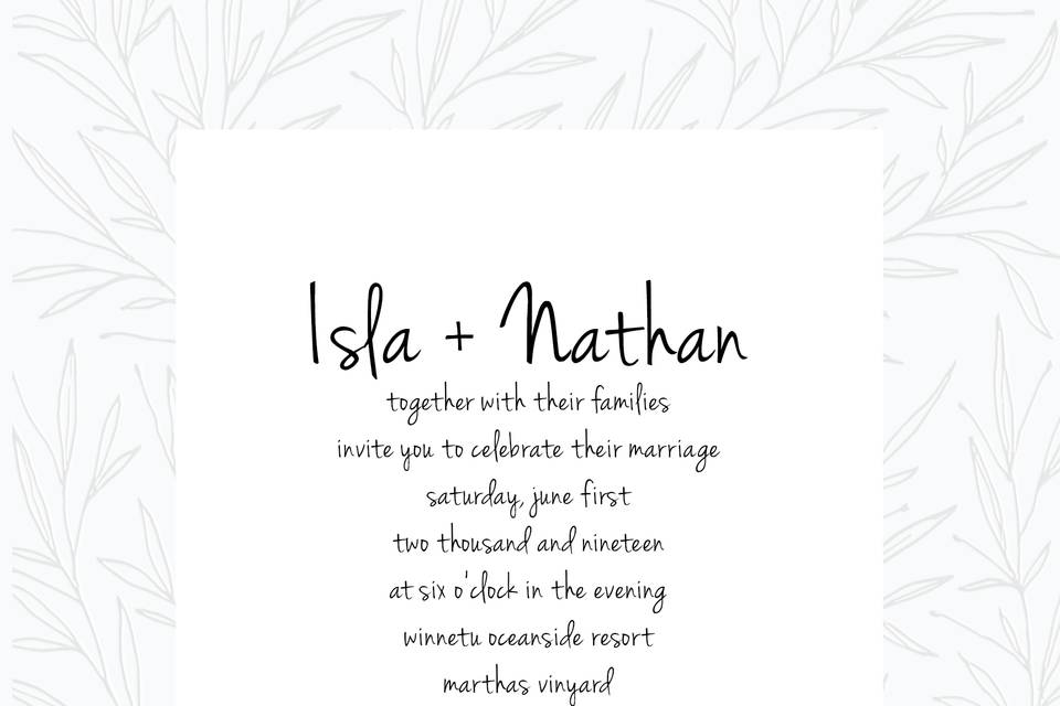 Brushstroke Wedding Invitation