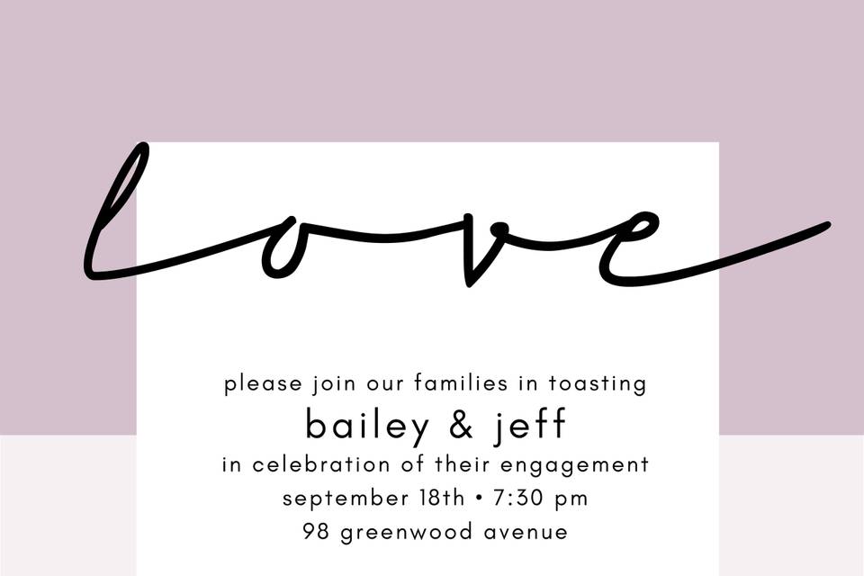 Love Engagement Invitation