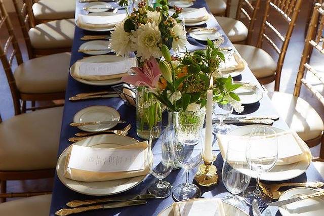 Blue Linen setting