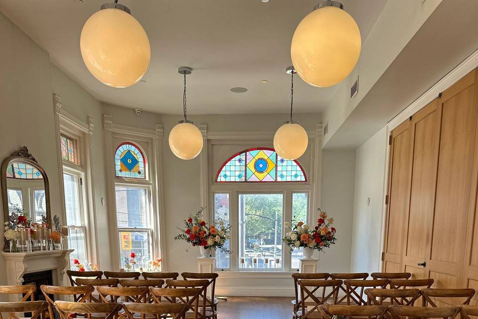Ceremony with rental chairs