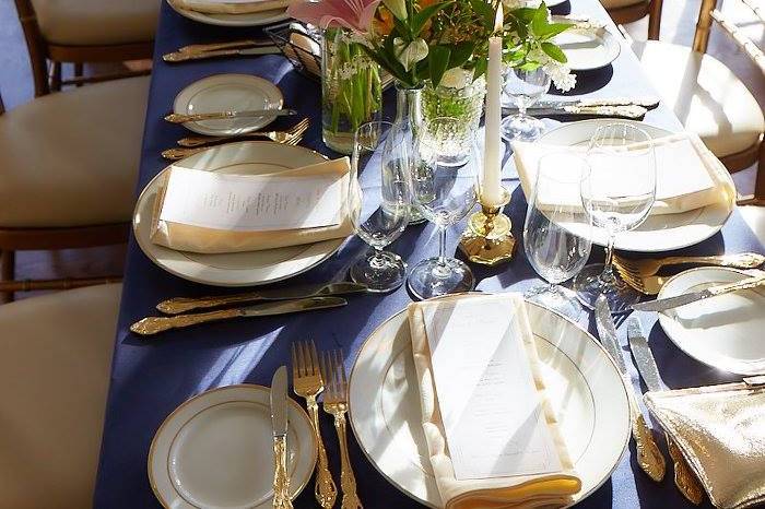 Blue Linen setting