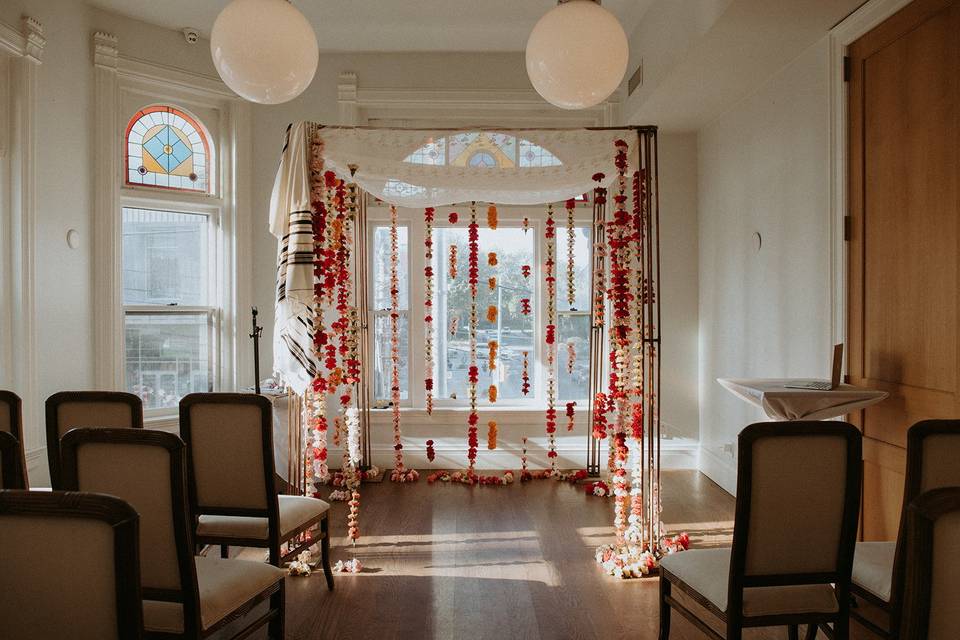Ceremony in Queen with Chuppah