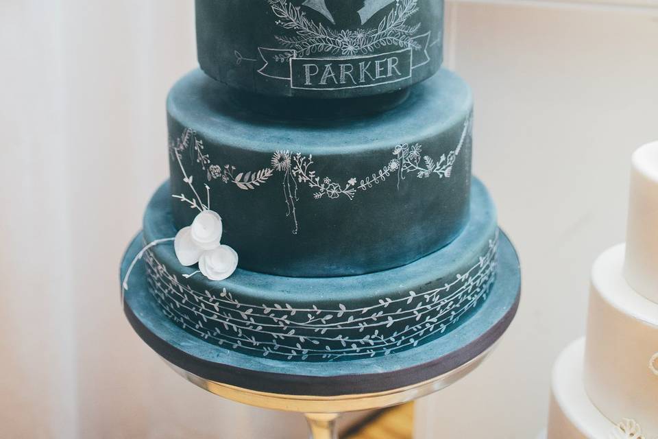 Chalkboard themed cake