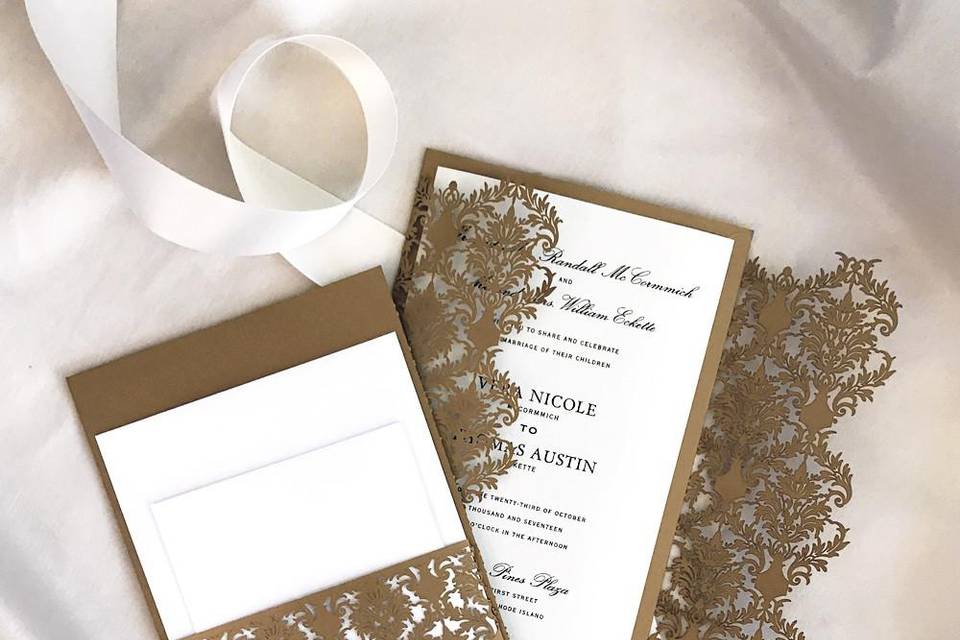 Damask Laser-Cut Folder