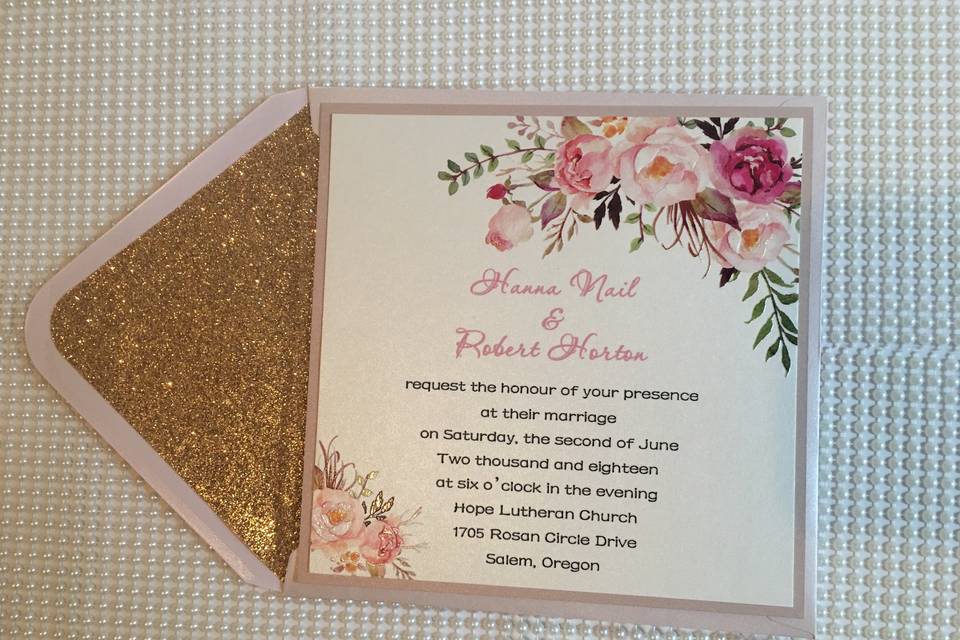 Flat Card with Glitter Liner