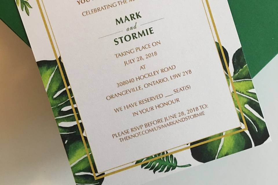 Hawaiian Theme Invitation