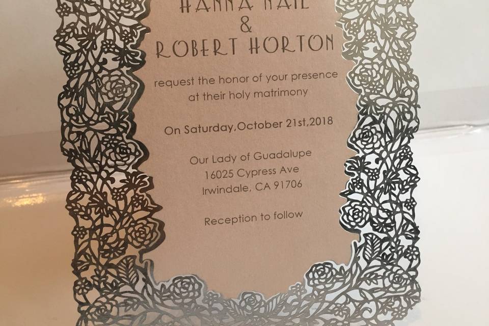 Flat Laser-Cut Invitation