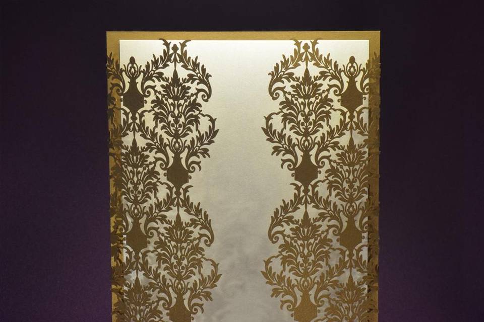 Damask laser-cut folder