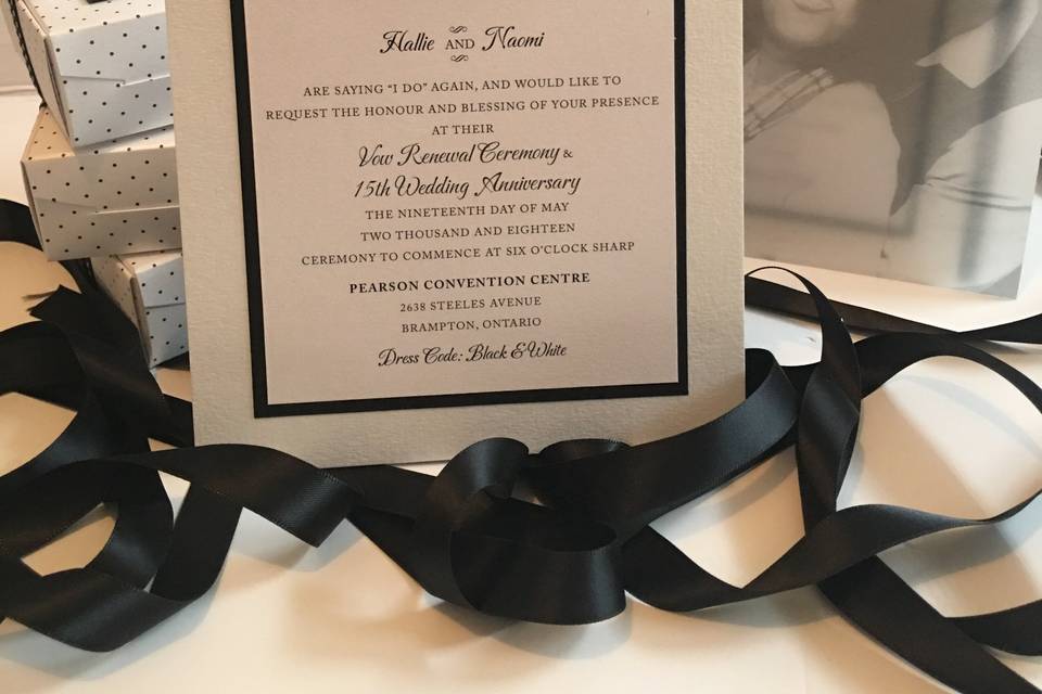 Black and White Invitation