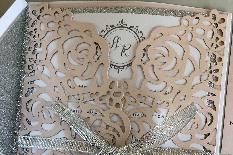 Rose Bud Laser-Cut Folder