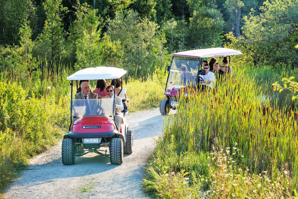 Golf carts on the move