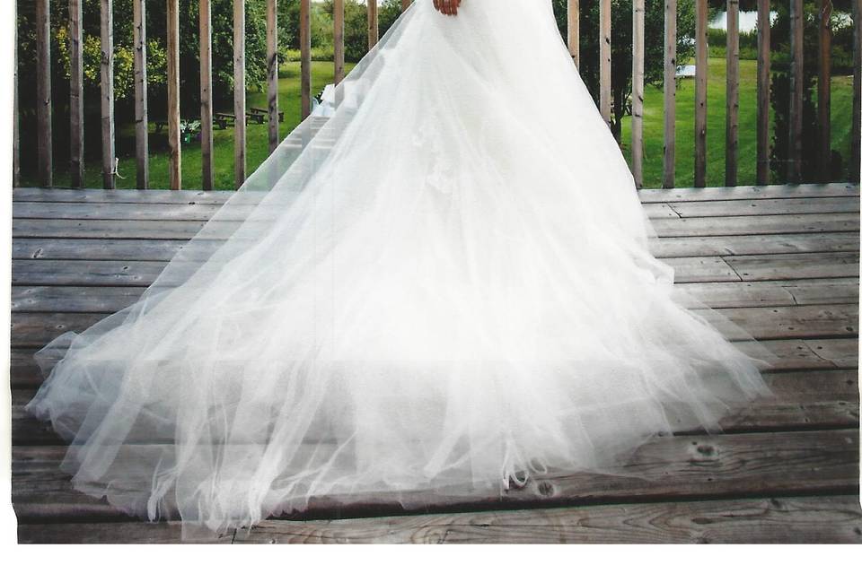 Stunning bride and backdrop