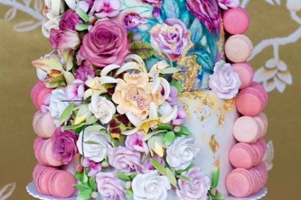 Custom, Macaron Wedding Cake