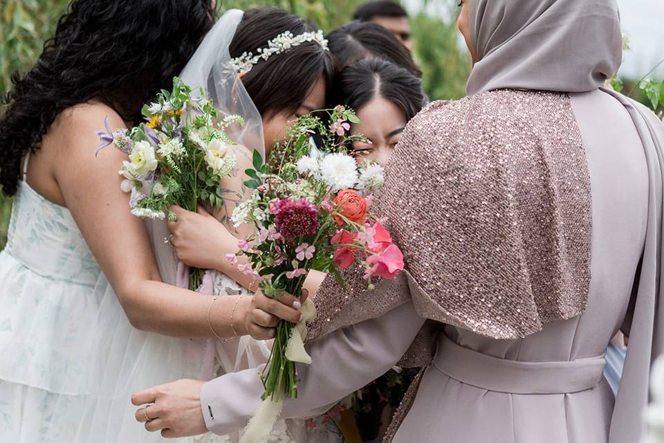 Post ceremony hugs
