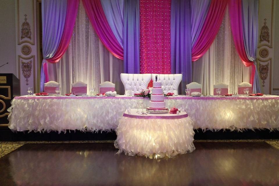 Pink and Purple headtable