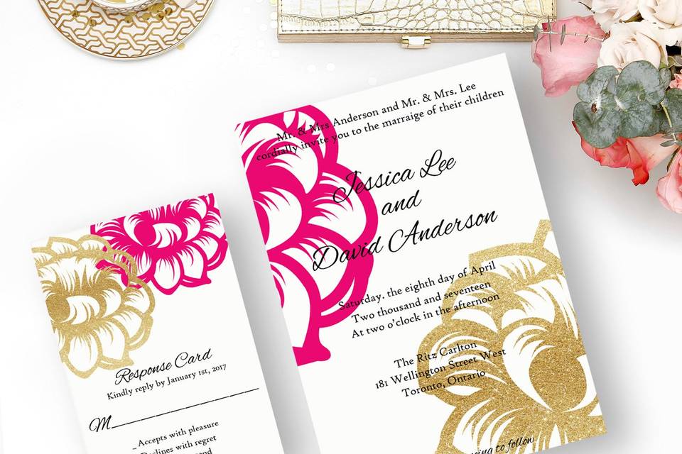 invitations - gold and fuchsia floral 1.jpg