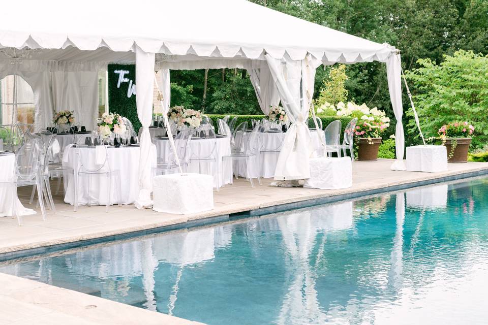 Tent by the pool