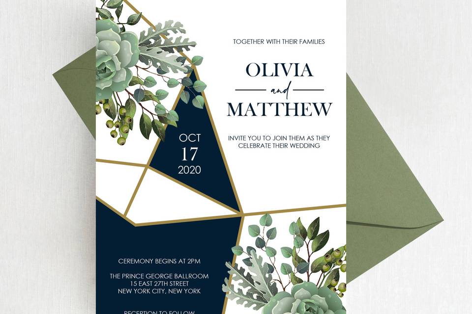 Succulent Wedding Invitation