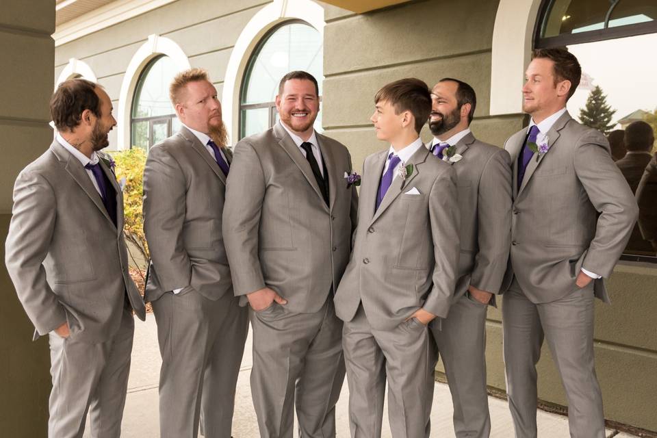 Groom and his guys ready